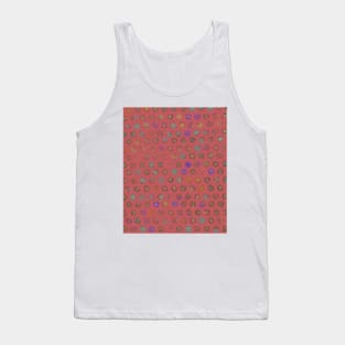 Tribal Sun Print, faded, distressed red ethnic pattern, uneven blotchy Tank Top